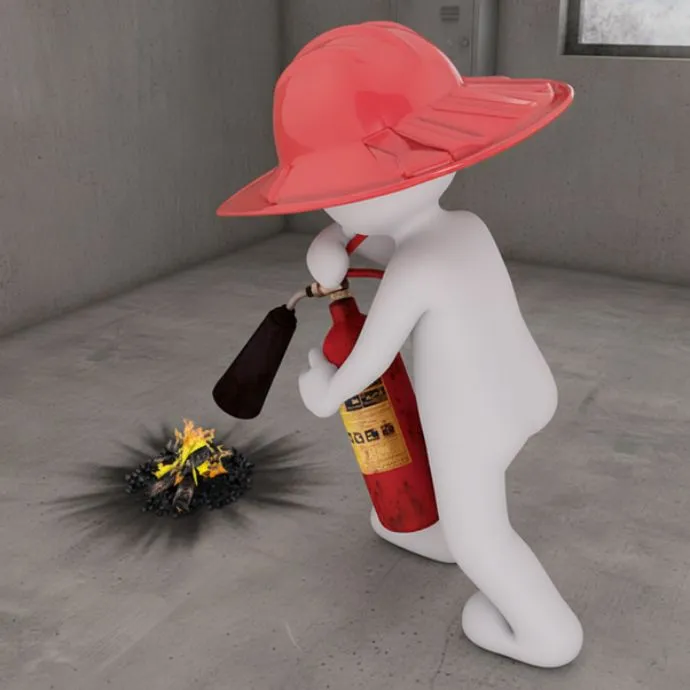 chauffe eco image sécurité article de blog petit bonhome pompier qui éteint un feu